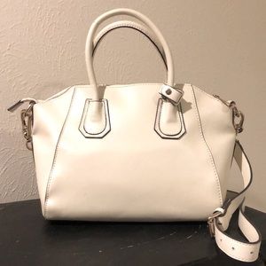 White leather purse